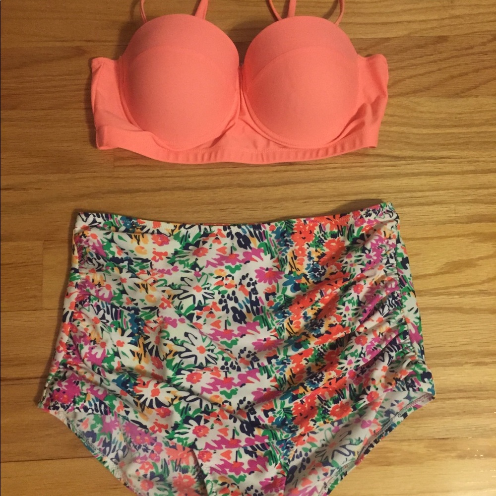 Bikini, coral and floral